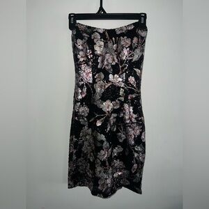 NWOT Floral Strapless Dress